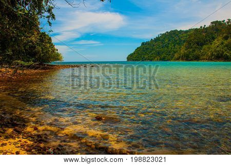 Beautiful Landscape, View From The Island Of Sapi With Views Of The Sea And The Island Of Gaia.