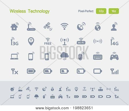 Wireless Technology - Granite Icons

A set of 28 professional, pixel-perfect vector icons designed on a 32x32 pixel grid and redesigned on a 16x16 pixel grid for very small sizes.