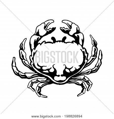 Crab sea animal silhouette. Cancer Zodiac Vector illustration. Logo graphics seafood,eps8,eps10