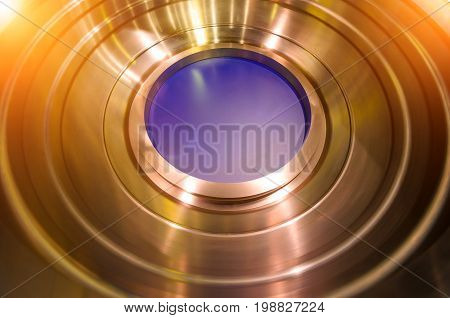 Circle metal detail titanium mechanism with a hole