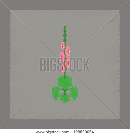 flat shading style Illustrations of plant Malva