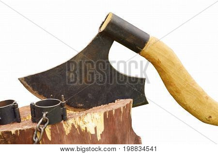 Sharp ax of the executioner.They were beheaded criminals.