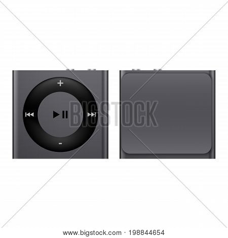 Portable media player. Collection modern trend concept design style vector illustration symbol. Vector illustration of Mp3 media player. mp3 media player with display and with the headphones isolated.