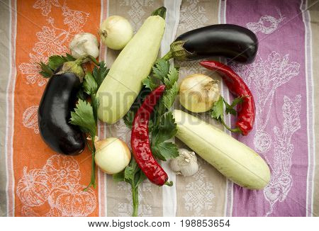 Summer vegetables in a bowl ready for cooking