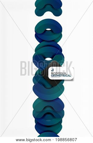 Abstract color geometric round shapes on white - elements with shadow, colorful composition