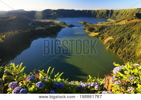 Sete Cidades landscape, Sao Miguel Island, Azores, Europe