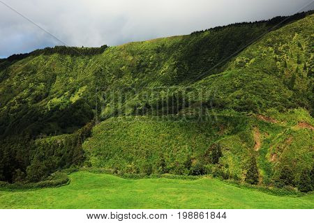 Sete Cidades landscape, Sao Miguel Island, Azores, Europe