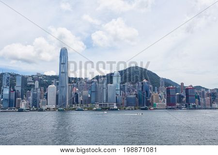 HONG KONG â JULY 17, 2017: Victoria harbour and city in background