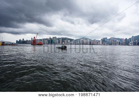 HONG KONG â JULY 17, 2017: Victoria harbour and city in background
