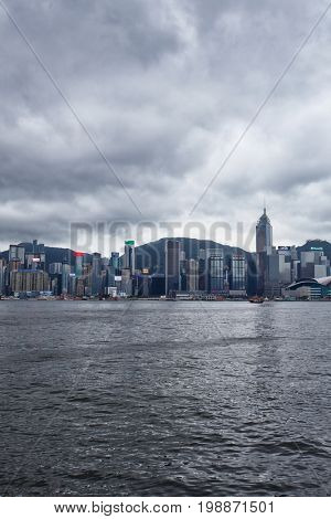 HONG KONG â JULY 17, 2017: Victoria harbour and city in background
