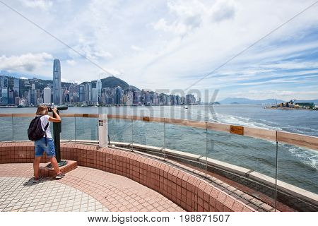 HONG KONG â JULY 17, 2017: Victoria harbour and city in background