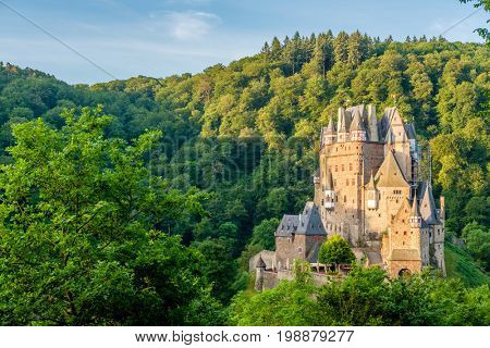 Burg Eltz castle in Rhineland-Palatinate state, Germany. Construction started prior to 1157.