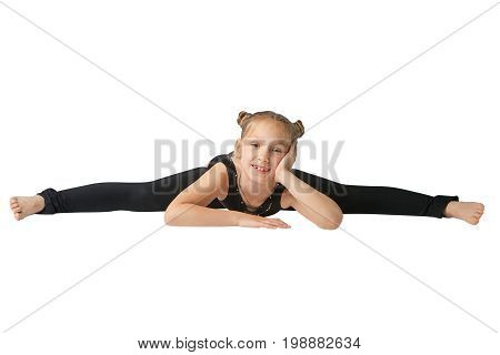 Beautiful Woman Doing Yoguna White Background