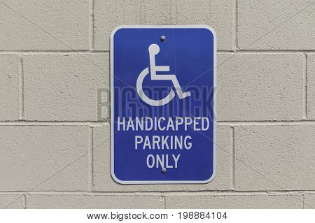 horizontal shot of a handicap parking spot