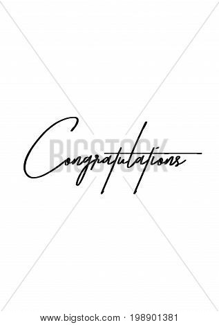 Hand drawn holiday lettering. Ink illustration. Modern brush calligraphy. Isolated on white background. Congratulations text.