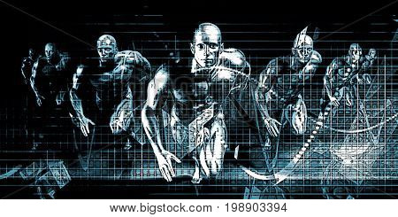 High Performing Business People Company Team Art 3D Illustration Render