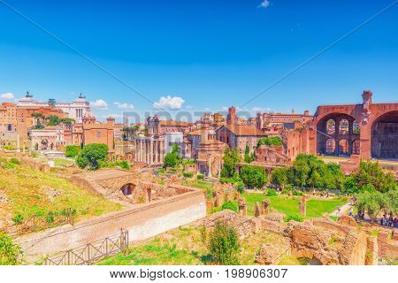 Archaeological And Historical Objects In Rome, United By The Name - Roman Forum And Palatine Hill.
