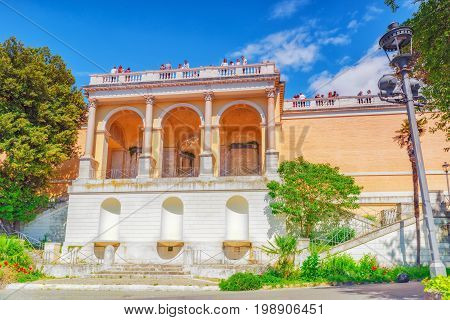 Rome, Italy - May 08,2017 : Terrace De Pincio (terrazza Del Pincio) Near People Square (piazza Del P