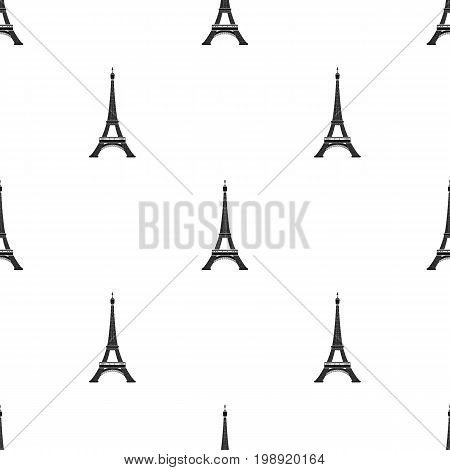 Eiffel tower icon in black design isolated on white background. France country symbol stock vector illustration.