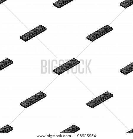 Synthesizer icon in black design isolated on white background. Musical instruments symbol stock vector illustration.