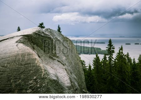 A Beautiful Panorama Of Lake And Forest From Koli National Park Peaks