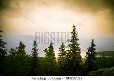 A Beautiful Panorama Of Lake And Forest From Koli National Park Peaks