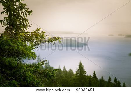 A Beautiful Panorama Of Lake And Forest From Koli National Park Peaks