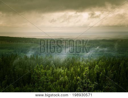 A Beautiful Panorama Of Lake And Forest From Koli National Park Peaks