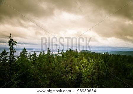 A Beautiful Panorama Of Lake And Forest From Koli National Park Peaks