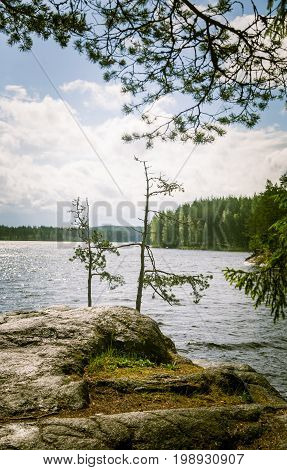 A Beautiful Lake Landscape In Finland