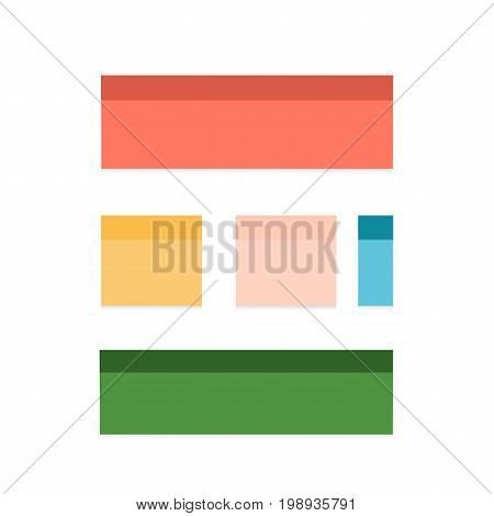 multicolor post it notes isolated on white background.