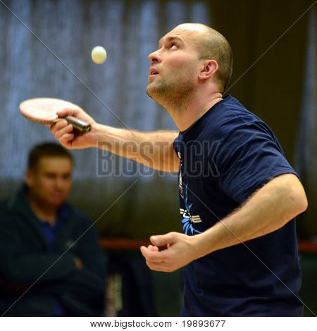 KAPOSVAR, 헝가리-1 월 15 일: Norbert Berdar 헝가리 내셔널 챔피언십 ii 액션. 따