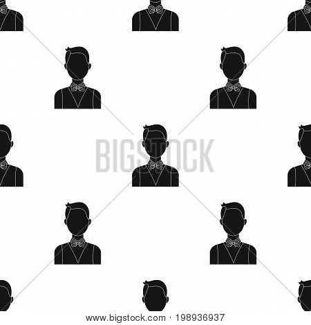 The man in a suit. The croupier, the person who follows the game in the casino.Kasino single icon in black style vector symbol stock web illustration.