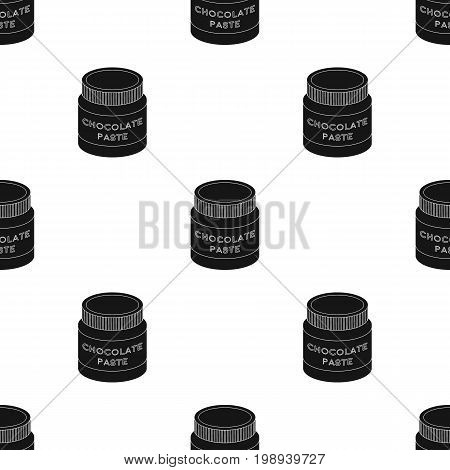 Chocolate paste icon in black design isolated on white background. Chocolate desserts symbol stock vector illustration.