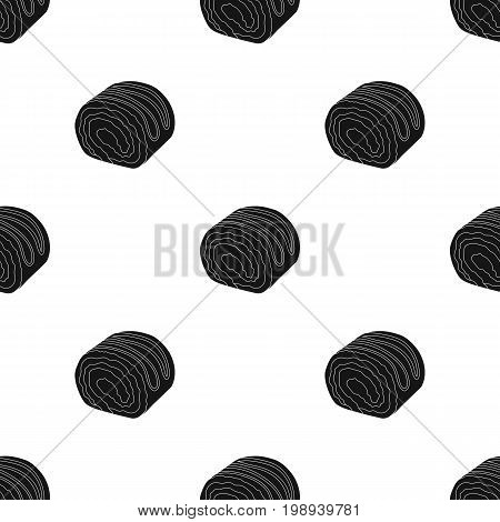 Chocolate roulade icon in black design isolated on white background. Chocolate desserts symbol stock vector illustration.