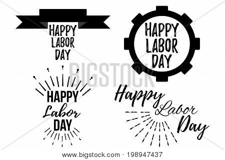 Set Of Happy Labor Day Banner And Giftcard.