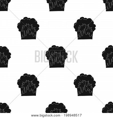 Nuclear explosion icon in black design isolated on white background. Explosions symbol stock vector illustration.
