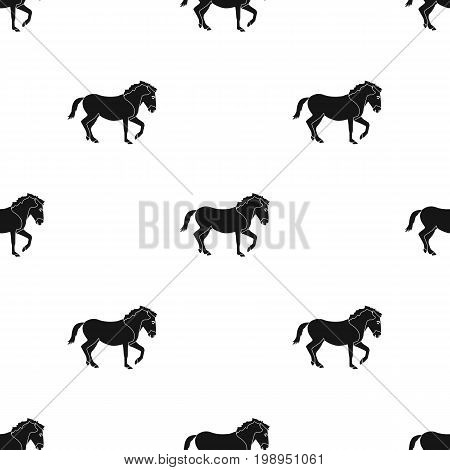 Mongolian horse. Vehicle ancient mongolov in the war.Mongolia single icon in black style vector symbol stock web illustration.
