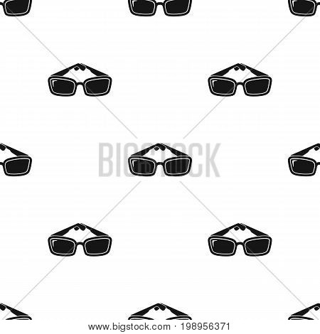 Sunglasses icon in black design isolated on white background. Picnic symbol stock vector illustration.