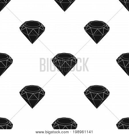Diamond icon in black design isolated on white background. Precious minerals and jeweler symbol stock vector illustration.
