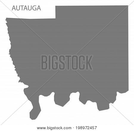 Autauga County Map Of Alabama Usa Grey Illustration Silhouette