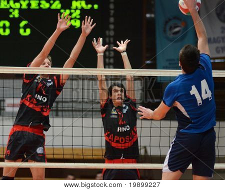 KAPOSVAR, Macaristan - 3 Nisan: Engeller Balazs Bagics (C) Macar ulusal şampiyonluk Top 