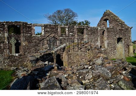 A View Of The Ruins Of A Medieval Church Building In The Perthshire Town Of Blackford Near Gleneagle