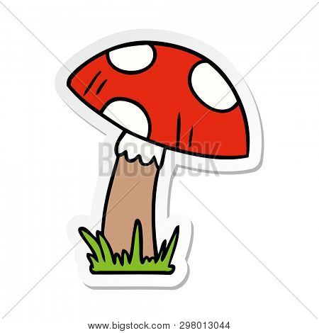 hand drawn sticker cartoon doodle of a toad stool