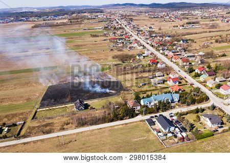 Forest And Steppe Fires Dry Completely Destroy The Fields And Steppes During A Severe Drought. Disas