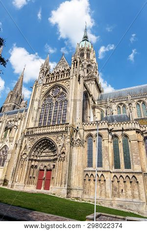 Bayeux, France - September 01, 2018: Cathedral Of Our Lady Of Bayeux Or Cathedrale Notre-dame De Bay