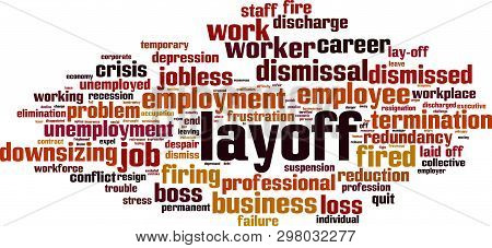 Layoff Word Cloud Concept. Collage Made Of Words About Layoff. Vector Illustration