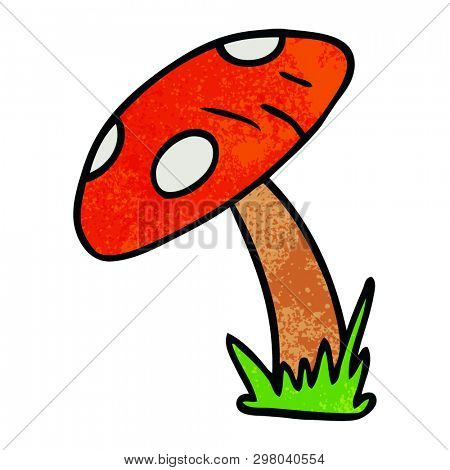 hand drawn textured cartoon doodle of a toad stool