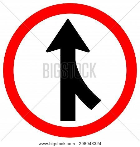 Merges Right Traffic Road Sign,vector Illustration, Isolate On White Background, Symbols, Icon. Eps1