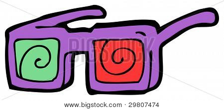 trzy wymiarowe okulary kreskówka